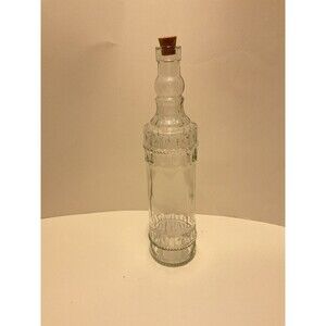 Vintage Decorative Clear glass bottle with cork